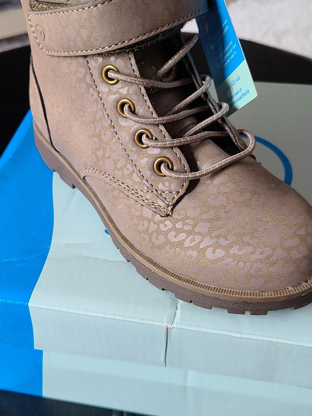 Stride Rite Toddler Brown Leopard-Print Ankle Boots Size 11